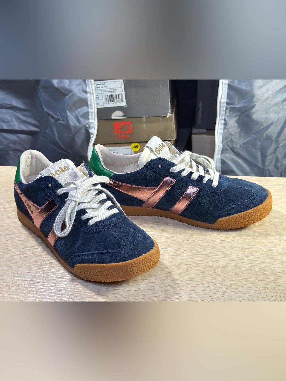 GOLA Elan Glitz Trainer Navy Blue, Pink, Green Women’s Size 9 Sneakers CLB790 - Picture 3 of 11